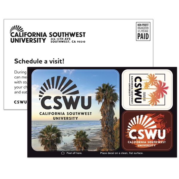 3 5/8" x 6" postcard with three rectangular shaped white vinyl... from ASI 56950 Gill Studios Inc / Gill-Line®