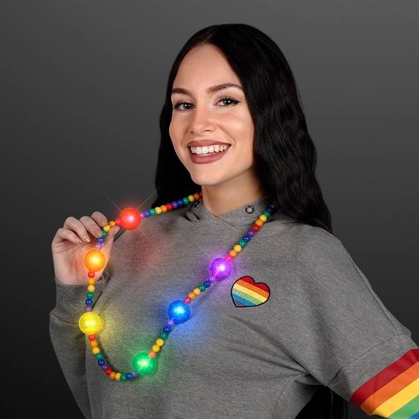 Bright Beads Rainbow Party Necklace; Blank Pricing... from ASI 34194 ALightPromos