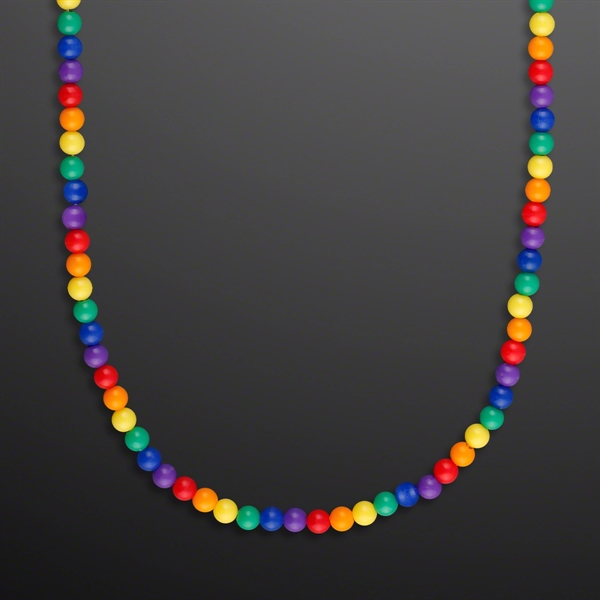 Rainbow Beads Necklace (NON-Light Up); Blank Pricing... from ASI 34194 ALightPromos