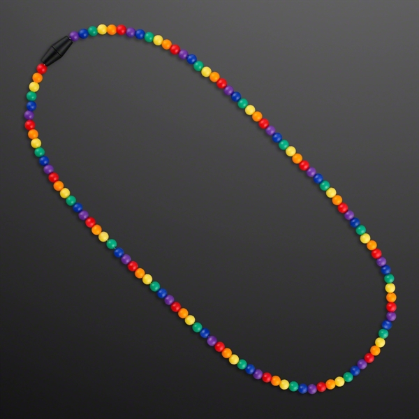 Rainbow Beads Necklace (NON-Light Up); Blank Pricing... from ASI 34194 ALightPromos