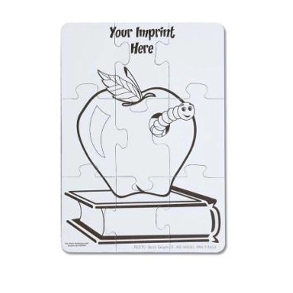 5" x 7" 9-piece jigsaw coloring puzzle shrink-wrapped with 4 pack... from ASI 44830 The Chest
