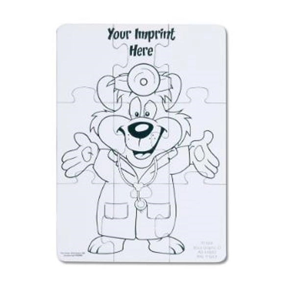 5" x 7" 9-piece jigsaw coloring puzzle shrink-wrapped with 4 pack... from ASI 44830 The Chest