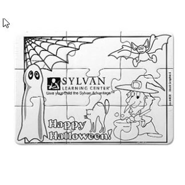 5" x 7" 9-piece jigsaw coloring puzzle shrink-wrapped with 4 pack... from ASI 44830 The Chest