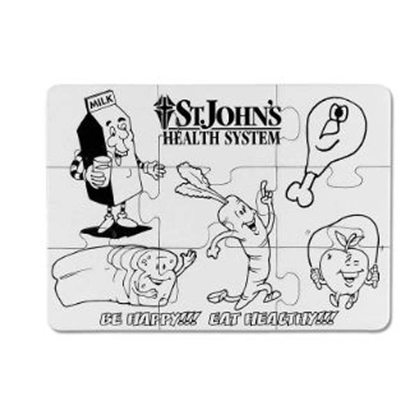 5" x 7" 9-piece jigsaw coloring puzzle shrink-wrapped with 4 pack... from ASI 44830 The Chest