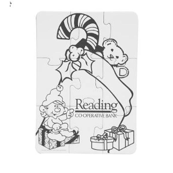 5" x 7" 9-piece jigsaw coloring puzzle shrink-wrapped with 4 pack... from ASI 44830 The Chest