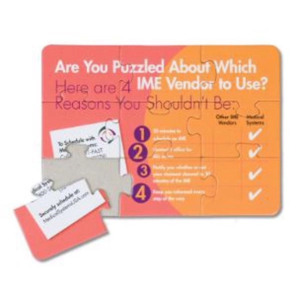 5" x 7" 9-piece jigsaw puzzle with custom 4CP imprint, assembled... from ASI 44830 The Chest