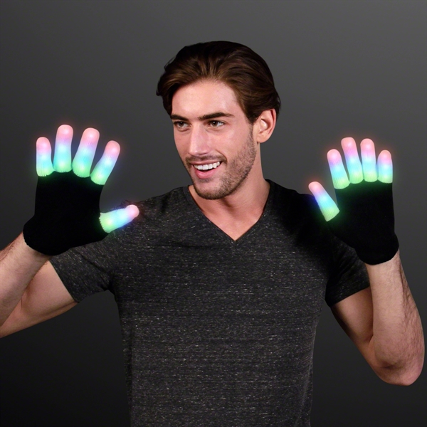 Strip Light Fingers LED Glow Gloves; Blank & Imprinted Pricing... from ASI 34194 ALightPromos
