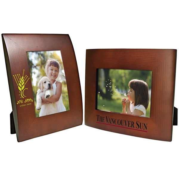 Wooden frame with curved design, 4" x 6" insert size, black... from ASI 62190 Illini