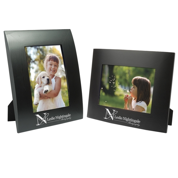 Wooden frame with curved design, 4" x 6" insert size, black... from ASI 62190 Illini