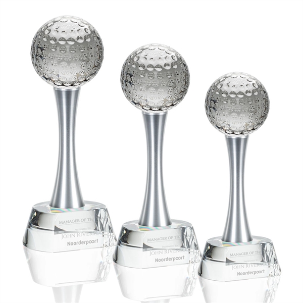 Elegantly statuesque award with an optical crystal base and golfball glass... from ASI 84592 St Regis Group / St Regis
