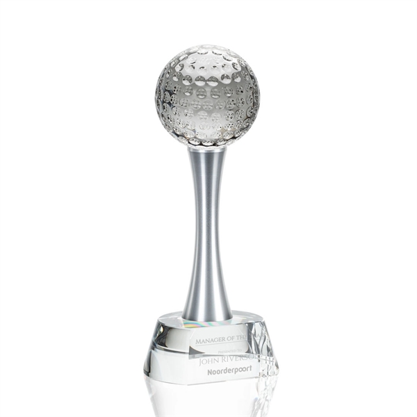 Elegantly statuesque award with an optical crystal base and golfball glass... from ASI 84592 St Regis Group / St Regis