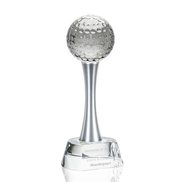 Elegantly statuesque award with an optical crystal base and golfball glass... from ASI 84592 St Regis Group / St Regis