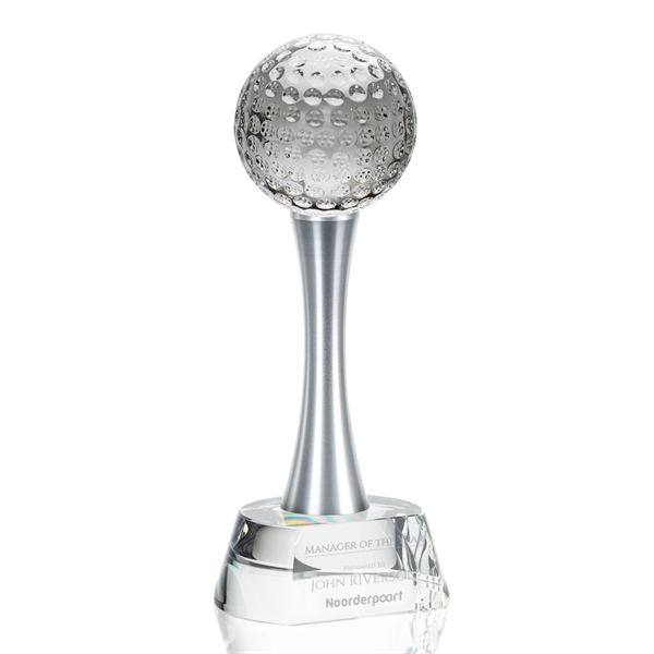 Elegantly statuesque award with an optical crystal base and golfball glass... from ASI 84592 St Regis Group / St Regis