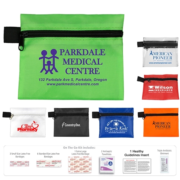 14 piece first aid kit with a zippered pouch, bandages, antibiotic... from ASI 62660 Innovation Line