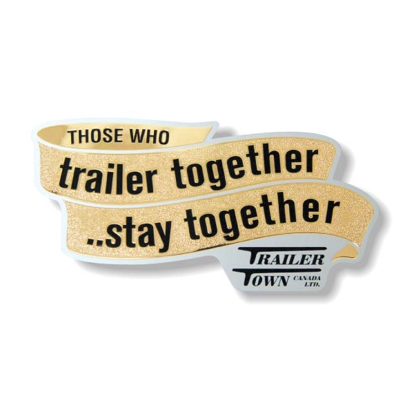 Custom Debossed Gold Polyester Decal .006 with screen printed color imprint... from ASI 87400 ArtechPro