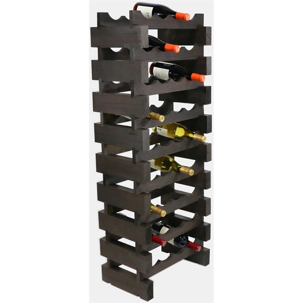 9 layer wine rack made of renewable plantation pine wood, stained.... from ASI 55450 Franmara Inc