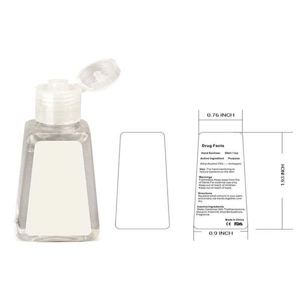 One-ounce plastic bottle of 75% hand sanitizer gel.... from ASI 37218 Athena Promo (tm)