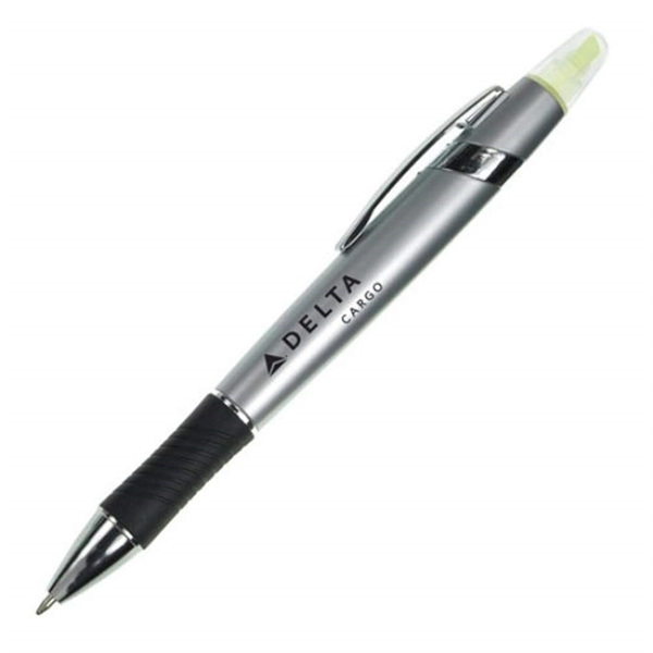 Plastic ballpoint pen and highlighter combo with metal clip and real... from ASI 84592 St Regis Group