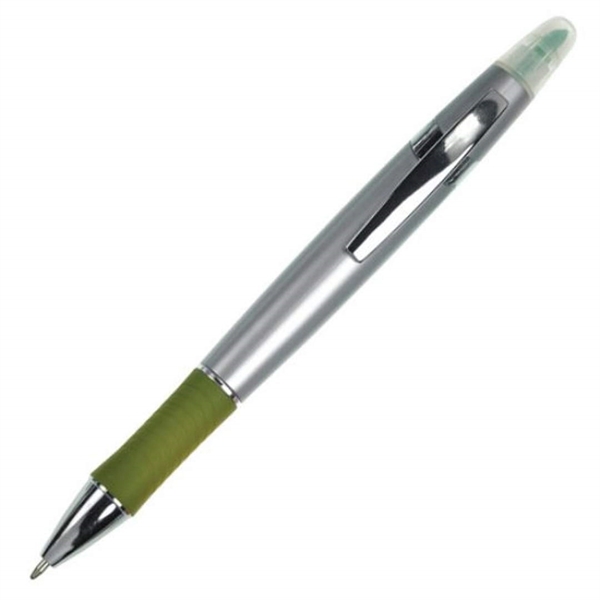 Plastic ballpoint pen and highlighter combo with metal clip and real... from ASI 84592 St Regis Group
