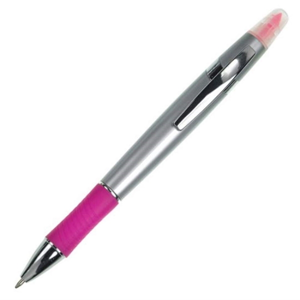 Plastic ballpoint pen and highlighter combo with metal clip and real... from ASI 84592 St Regis Group