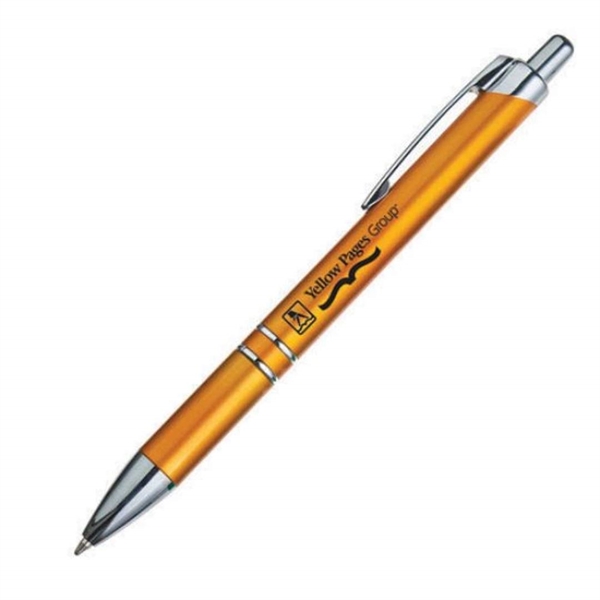 Plastic click-action ballpoint pen with chrome trim.... from ASI 84592 St Regis Group