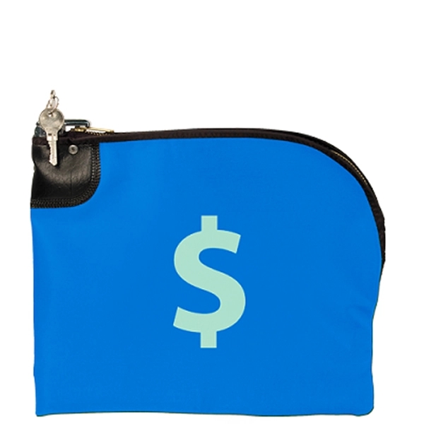 Curved zipper bank deposit bag, laminated nylon, 10.5" x 9".... from ASI 74710 Numo / NUMO