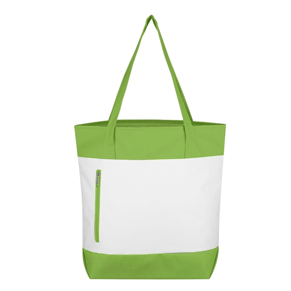 Tote bag with colored zippered side pocket and 23" handles... from ASI 61125 Hit Promotional Products / Hit®