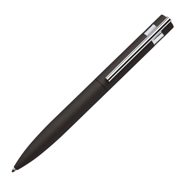 Metal twist action ballpoint pen with chrome trim and soft rubber... from ASI 84592 St Regis Group