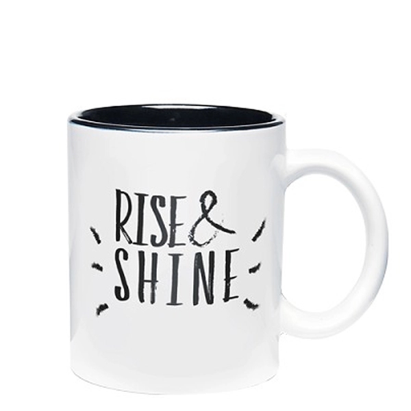 TWO TONE MUG 11 OZ. WHITE/BLACK  4.75" W x 3.75"... from ASI 74710 Numo