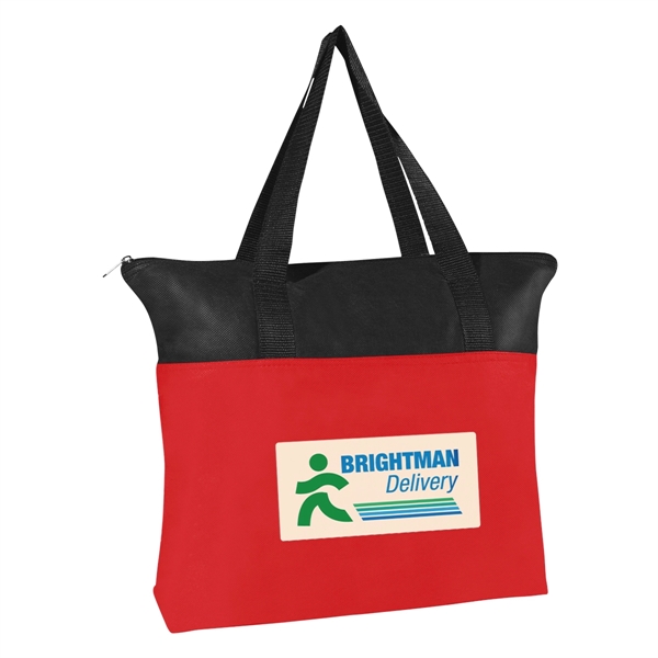 Non-Woven Zippered Tote Bag.  Made of 80 Gram Non-Woven, Coated... from ASI 61125 Hit Promotional Products / Hit®