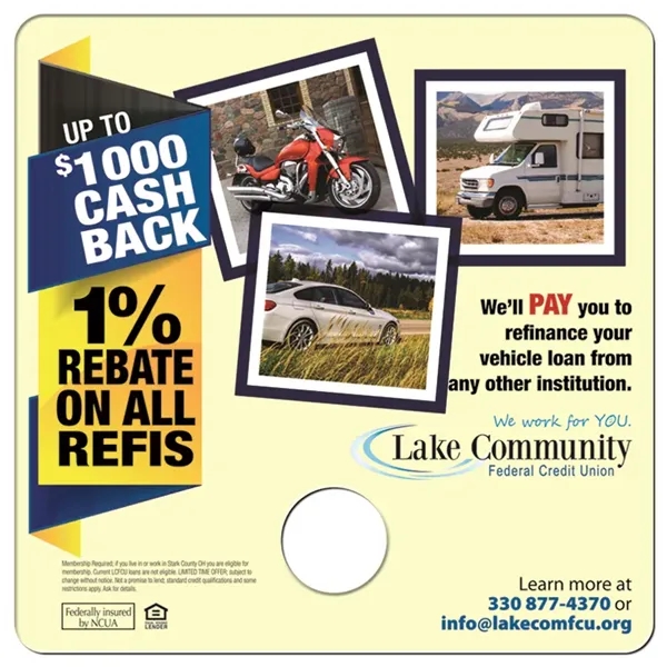 Square w/ Hole digital economy fans with double sided film lamination.... from ASI 67620 Lion Circle Corp / Lion/Circle