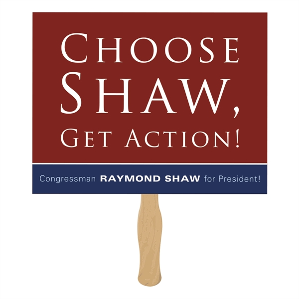 Rectangle hand sign on 12" stick, heavy 22 pt. high density... from ASI 67620 Lion Circle Corp / Lion/Circle