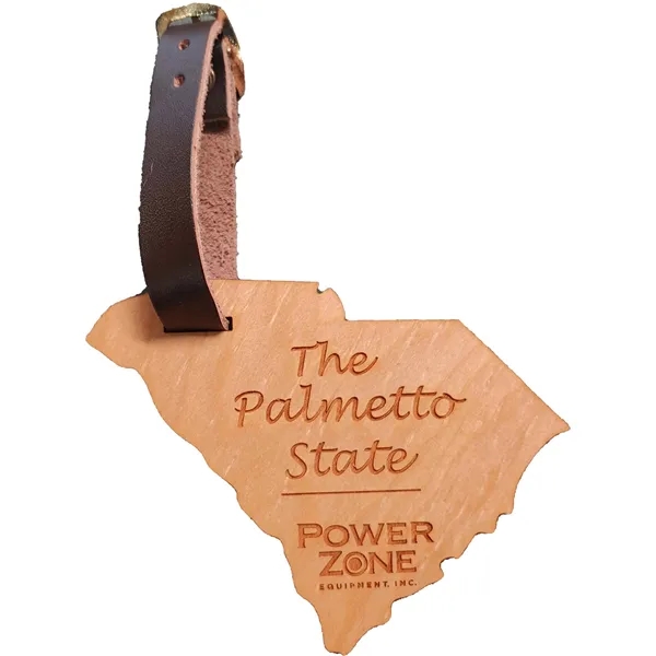 3" x 4" USA-made South Caroline engraved hardwood luggage tags.... from ASI 92531 Unique Custom Products / UCP
