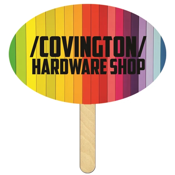 Oval shaped mini fan laminated for extra durability.... from ASI 67620 Lion Circle Corp / Lion/Circle