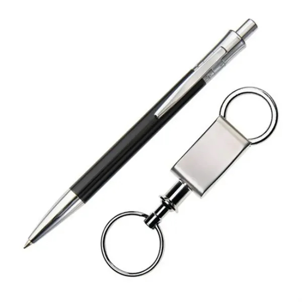 Metal click action ballpoint and keyring set.... from ASI 84592 St Regis Group