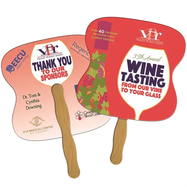 Hourglass shaped digital economy fans with double sided film lamination.... from ASI 67620 Lion Circle Corp / Lion/Circle