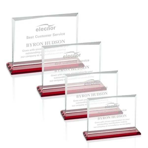 Starfire crystal rectangle shape award with a ruby base.... from ASI 84592 St Regis Group / St Regis