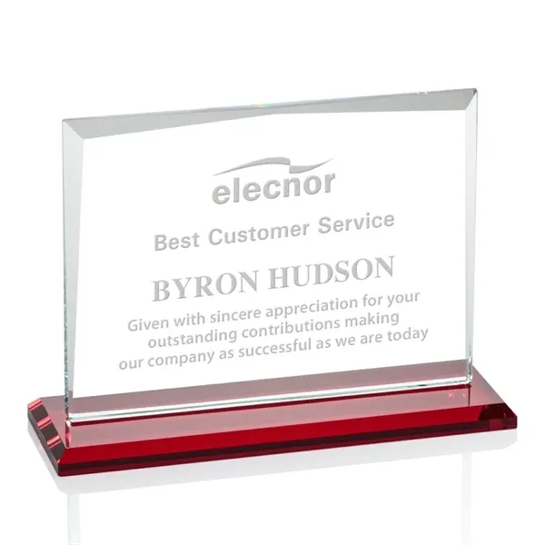 Starfire crystal rectangle shape award with a ruby base.... from ASI 84592 St Regis Group / St Regis