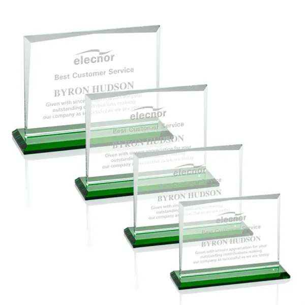 Starfire crystal rectangle shape award with an emerald base.... from ASI 84592 St Regis Group / St Regis