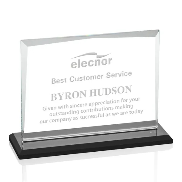 Starfire crystal rectangle shape award with an ebony base.... from ASI 84592 St Regis Group / St Regis