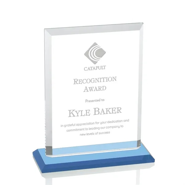 Our extraordinary beveled Starfire rectangle award is combined with sky blue... from ASI 84592 St Regis Group / St Regis