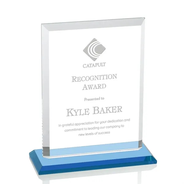 Our extraordinary beveled Starfire rectangle award is combined with sky blue... from ASI 84592 St Regis Group / St Regis