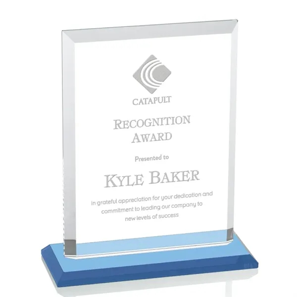 Our extraordinary beveled Starfire rectangle award is combined with sky blue... from ASI 84592 St Regis Group / St Regis