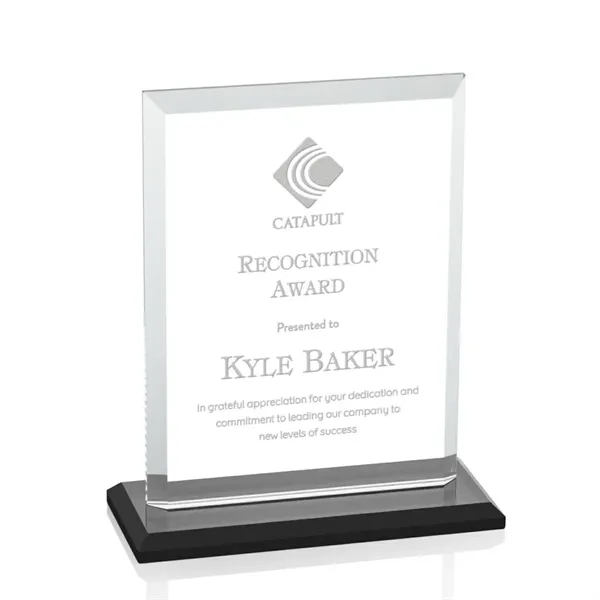 Our extraordinary beveled Starfire rectangle award is combined with ebony optical... from ASI 84592 St Regis Group / St Regis