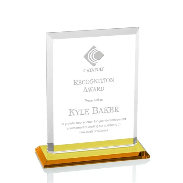 Our extraordinary beveled Starfire rectangle award is combined with amber optical... from ASI 84592 St Regis Group / St Regis