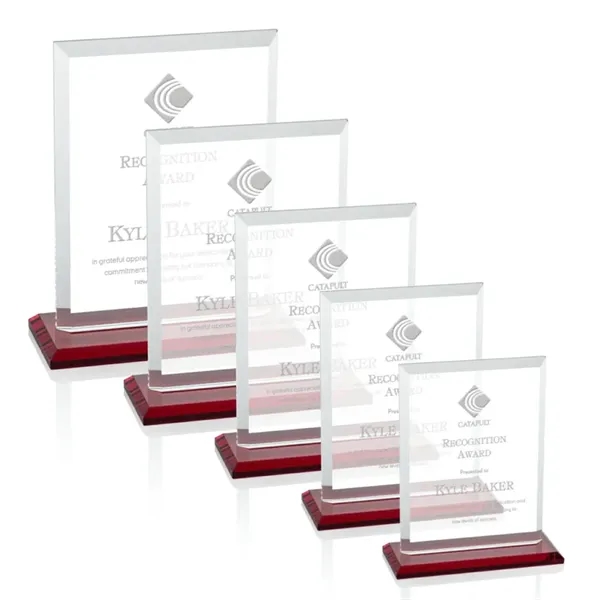 Our extraordinary beveled Starfire rectangle award is combined with ruby optical... from ASI 84592 St Regis Group / St Regis
