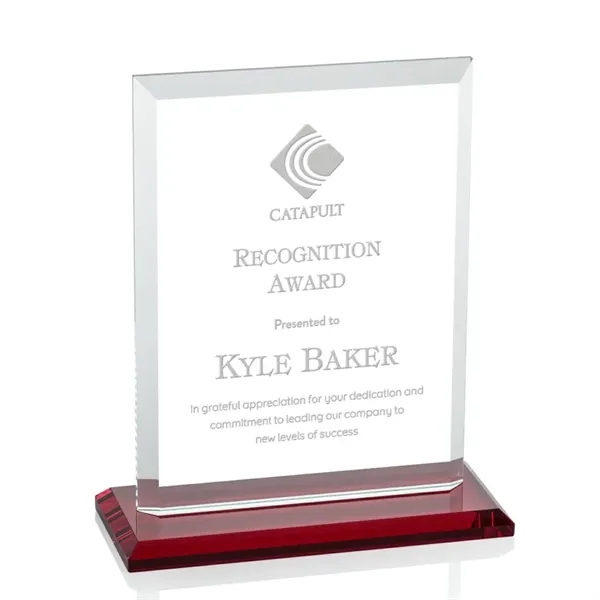 Our extraordinary beveled Starfire rectangle award is combined with ruby optical... from ASI 84592 St Regis Group / St Regis