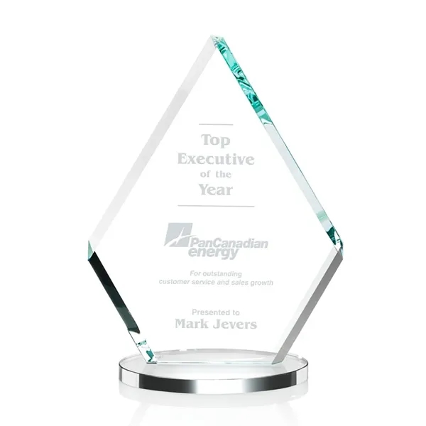 Starfire diamond shape award with beveled edges on a base.... from ASI 84592 St Regis Group / St Regis