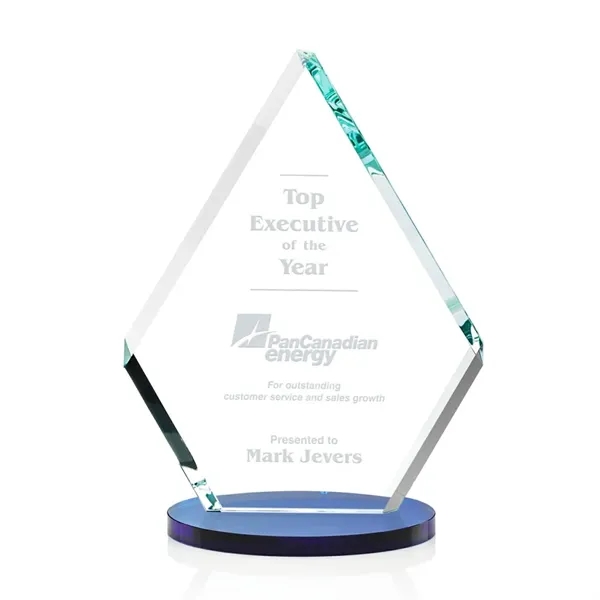 Our extraordinary double-sided beveled starfire diamond award is combined with blue... from ASI 84592 St Regis Group / St Regis