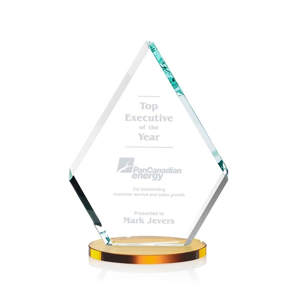 Our extraordinary double-sided beveled starfire diamond award is combined with amber... from ASI 84592 St Regis Group / St Regis